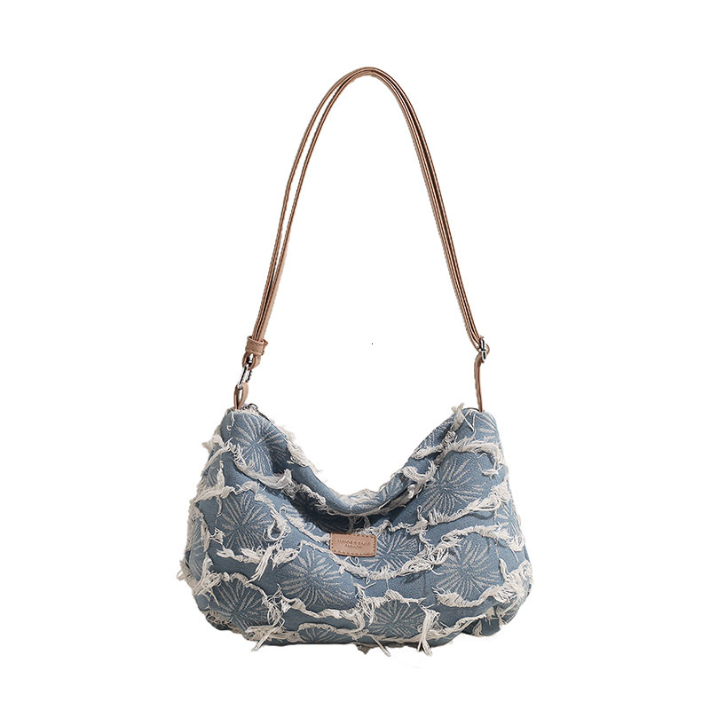 2025 autumn new niche design denim elegant and versatile fashion crossbody bag women's armpit bag designer shoulder bag