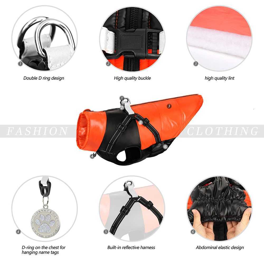 Winter Warm Dog et Pet Clothes With Harness Soft Waterproof Reflective Puppy Coat Vest for Small Medium Large Dogs Pug S2XL W250904