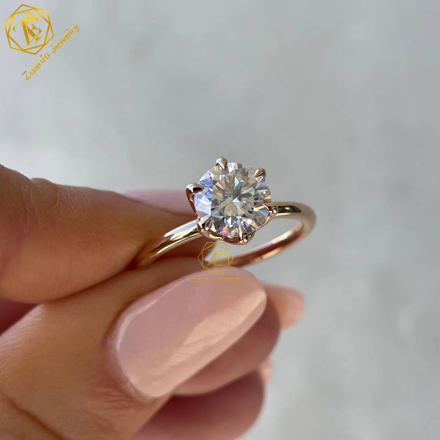 IGI Certified 65mm Lab Diamond Engagement Ring 14K Gold D VS1 HPHT Lab Grown Diamond Ring Classic Solitaire Wedding Rings