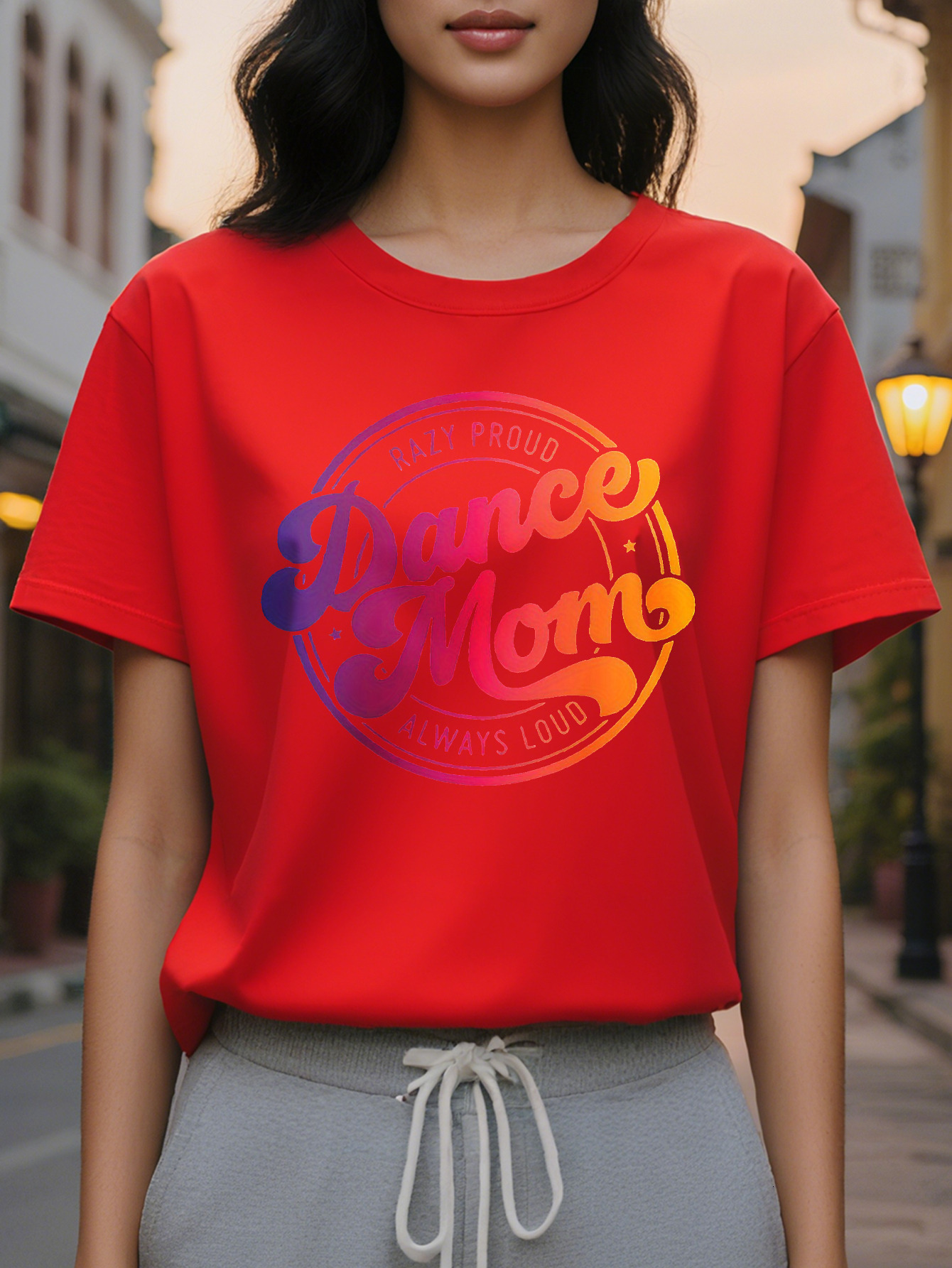 Black Round Neck With Razy Proud Dance Mom Pattern Summer Vest Suitable For Women To Wear