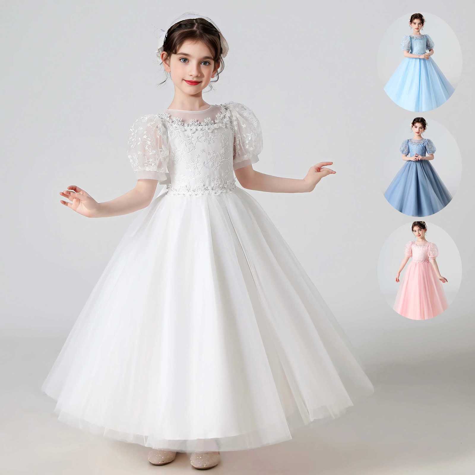 Baby Girls Party Dresses Elegant Kids Wedding Prom Gown Flower Girl Children Birthday Ceremony Princess Dress For Girl Clothing Z250904