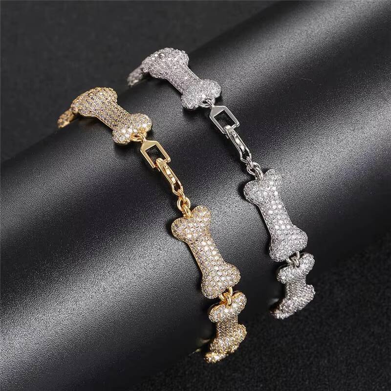 Halloween Gift Bone Skull Full Diamond Bracelet