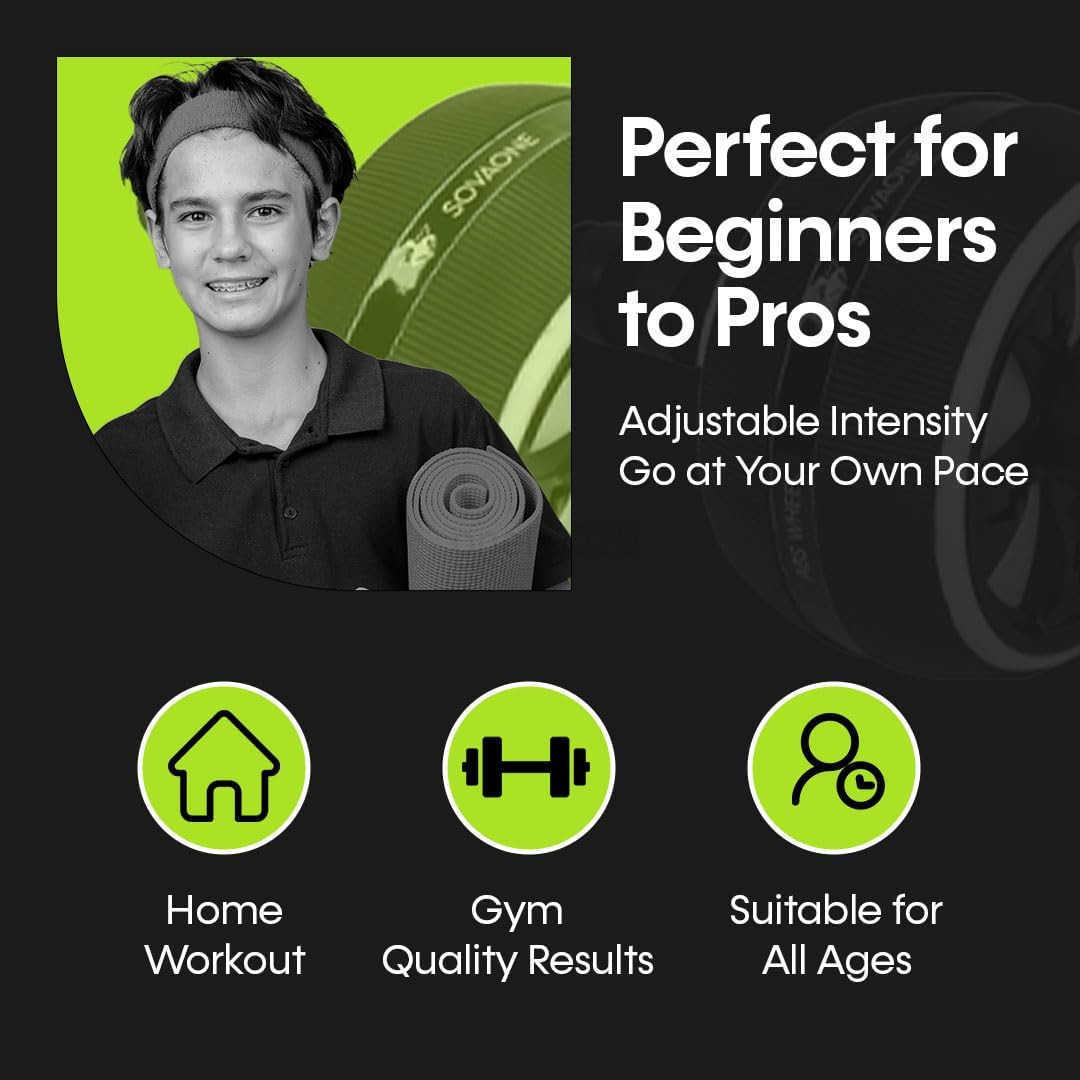 Ab Wheel Roller 4 in 1 Ab Roller Kit with Knee Mat Jump Rope Stretch Band Abs Workout Equipment for Home Gym Abdominal Wheel for Full Body Strength Tr