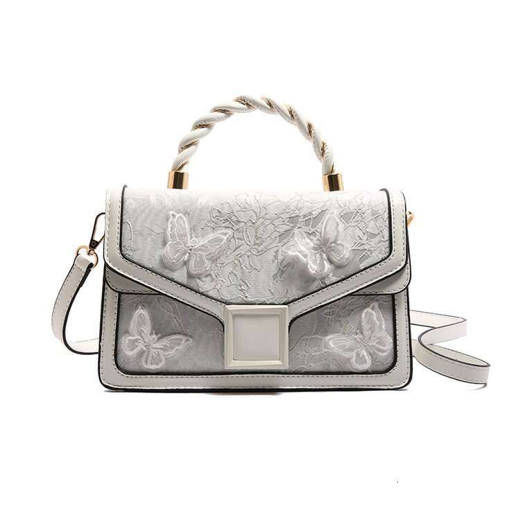 DHEssentials 2025 Butterfly Embroidered Square Bag Minimalist Luxury Shoulder Purse