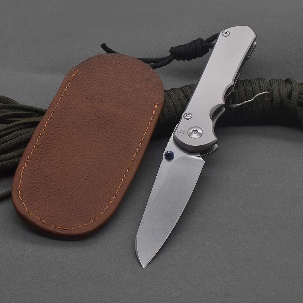 1pc Tactical Folding knife with S35VN Steel Blade Full-Titanium construction, Spear Point, V-Ground Edge, ambidextrous design, lanyard hole Outdoor, H