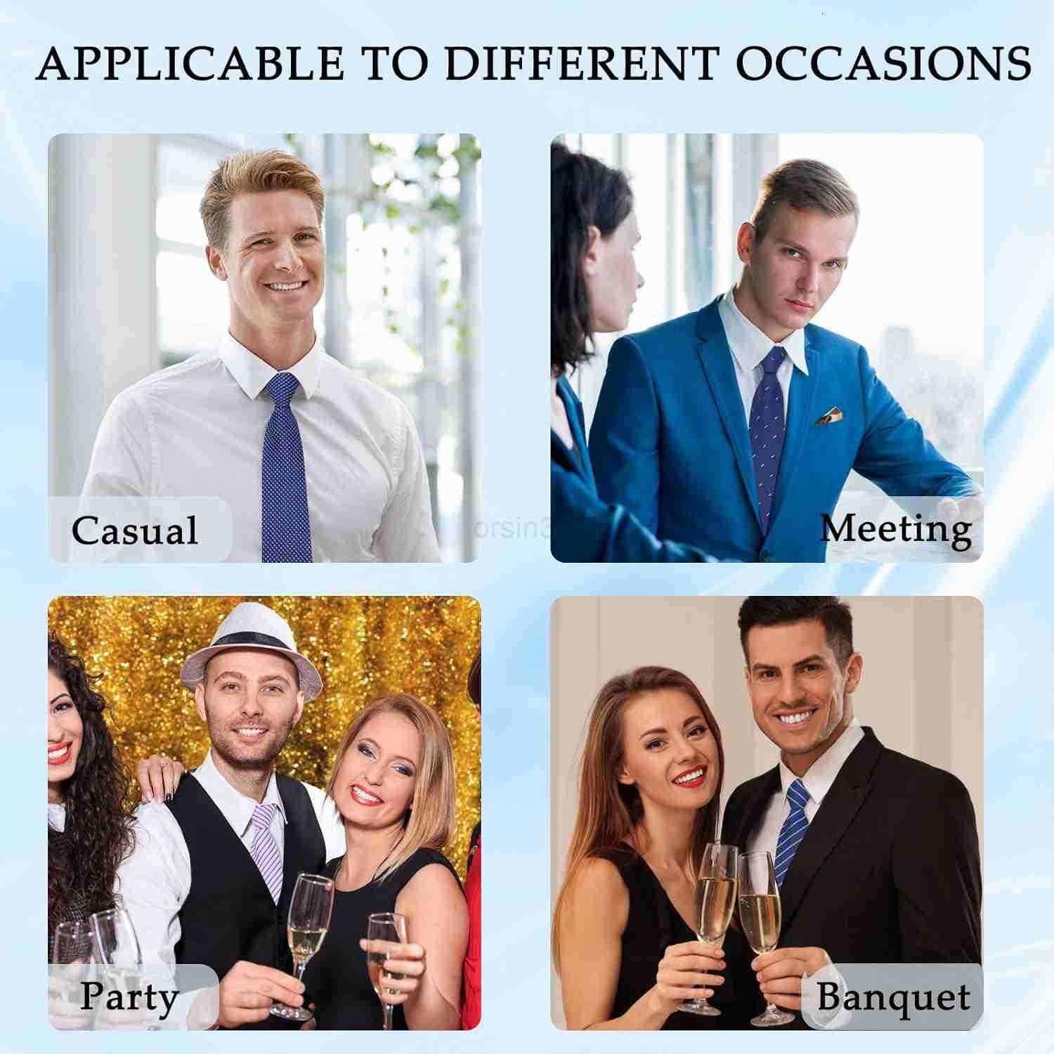 Mens Ties Zipper Ties for Men Pre Tied Mens Tie 4 Pack Adjustable Mens Neckties for Business Wedding PartyW250904