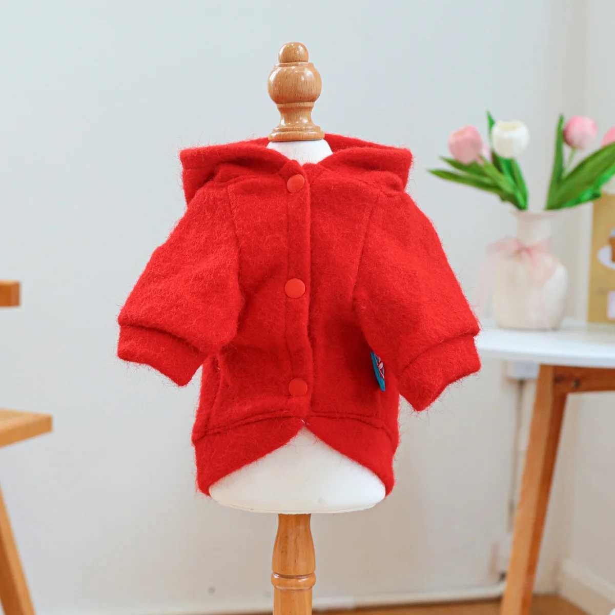 1PC Christmas Elk Coat Pet Clothes Dogs Cats Thickened Red Open Button Hoodie W250904