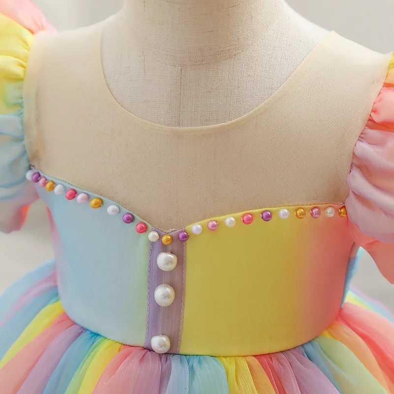 Toddler 9M-8Y Girl Lace Wedding Party Dress Kids Baby Tulle Birthday Princess Tutu Prom Child Christmas Party Colorful Costume Z250904
