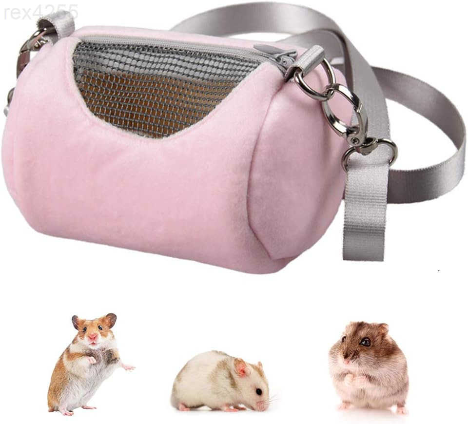 Carrier Bag Portable Outdoor Travel Handbag with Adjustable Single Shoulder Strap for Hamster Small Pets GreyW250904