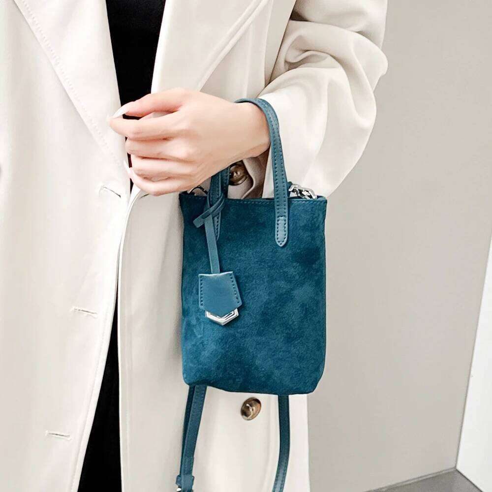 Small Suede Women Phone Custom Female Crossbody Shoulder Bag Personalize Letters Top Handle Mobile Tote Purse