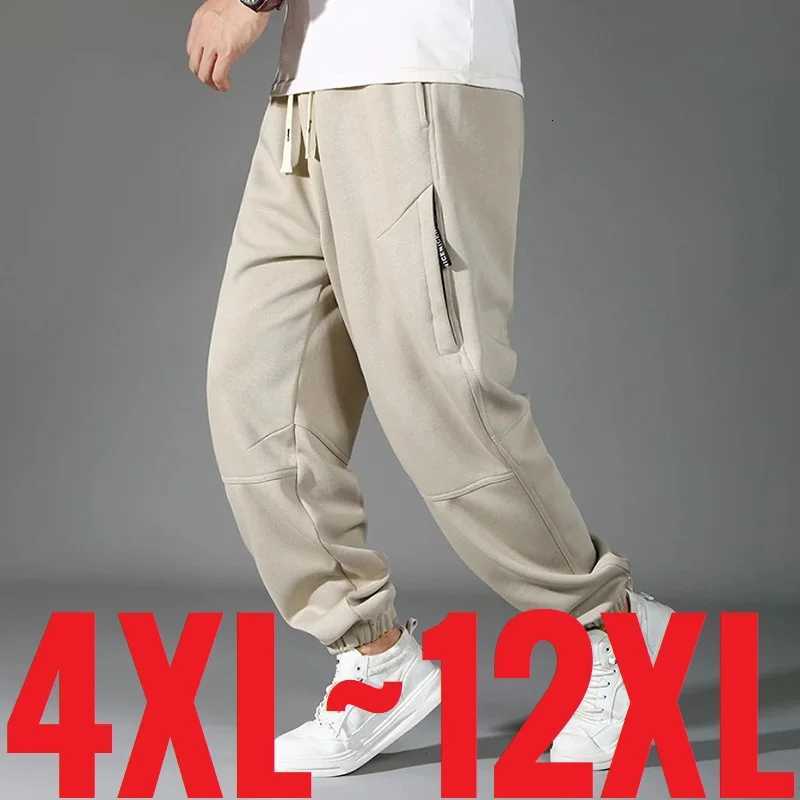 Extra Big Size Mens Pants Elastic Waist Loose Fit Jogger Male Spring Plus Large Sweatpant Fat 12XL Baggy Sport Trouser 10XL 9XLXJ250904