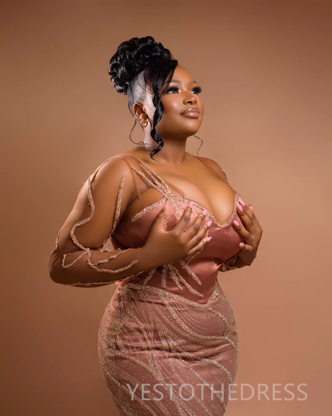 Plus Size Aso Ebi Prom Dress 2025 Evening Dresses Elegant Dresses For Special Occasions V Neck Illusion Beaded Lace Birthday Dress Second Reception Go