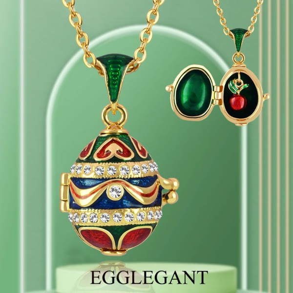 Necklaces & Pendants Christmas Easter themed egg-shaped apple pendant EL22-10