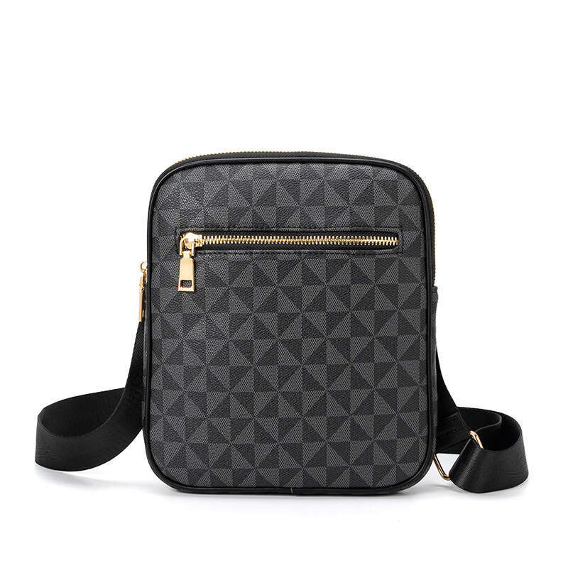 DHessentials Vintage Minimalist Unisex Sling Bag | Luxury Geometric Print Crossbody Bag for Men & Women | Durable PU Leather Daily Use