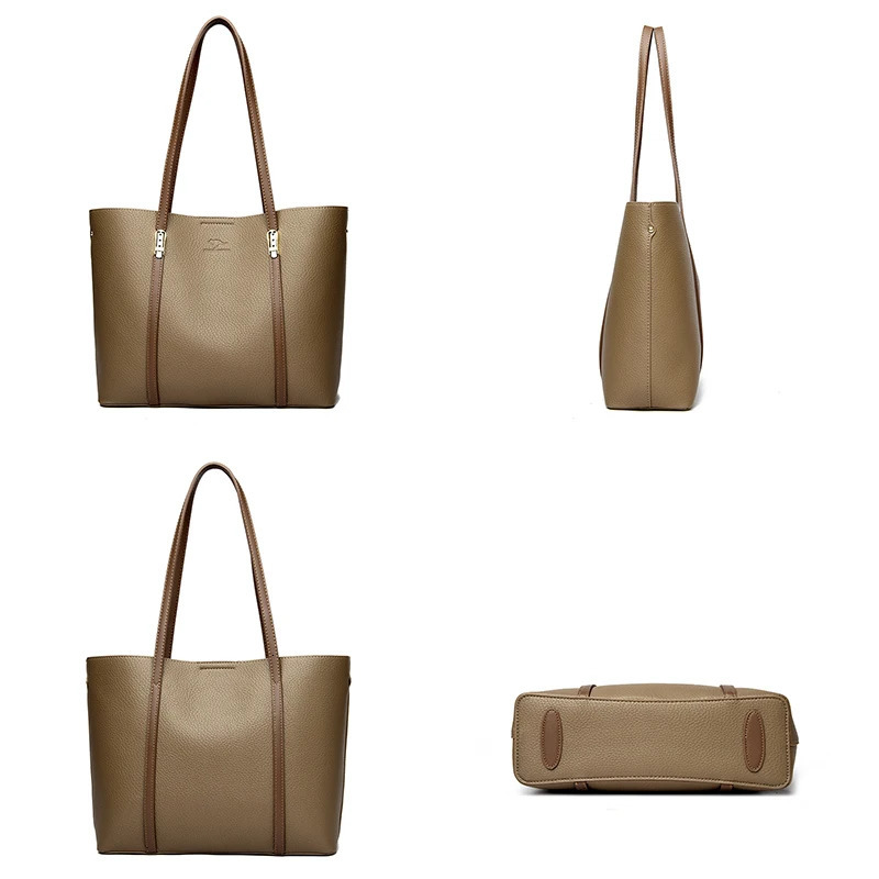 autumn Single Shoulder Large Capacity Messenger Droadband Female Solid Color Handbag Ladies Bucket PU Bag 250903