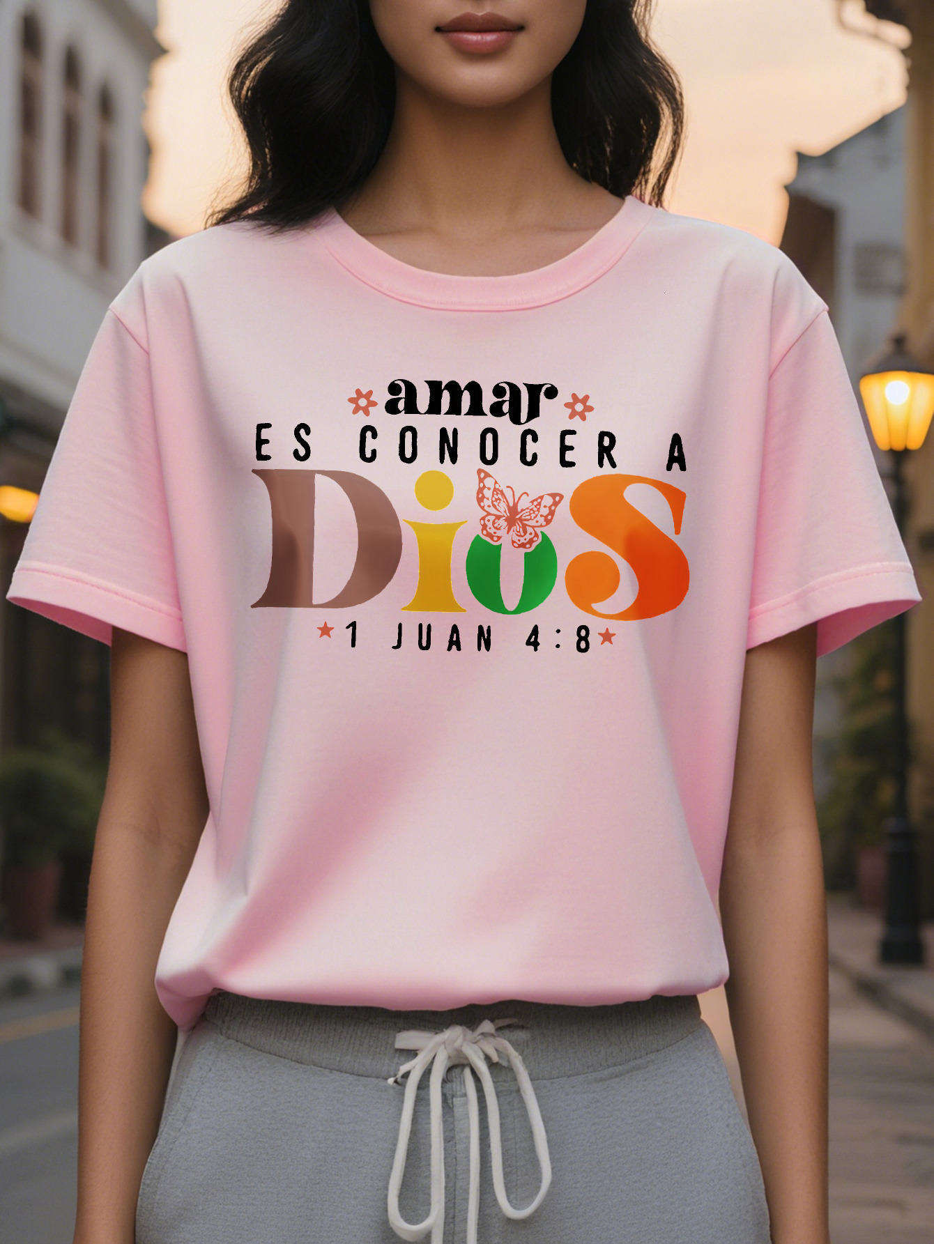 pc Women S Casual Cotton T Shirt with Love Is Knowing God Faith Print Short Sleeve Round Neck Regular Fit