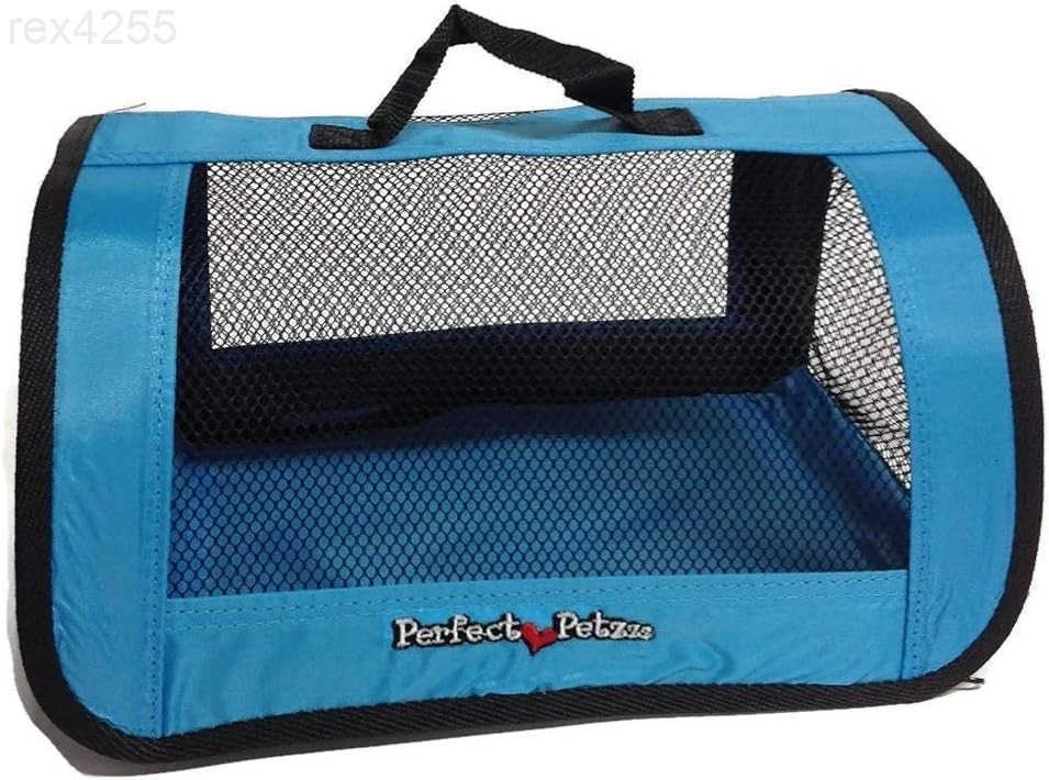 Tote for Lifelike Stuffed Interactive Pet Dogs and Cats Nylon and Mesh Carrier for Pet AnimalsZippered Carrying Case AccessoryBlueW250904