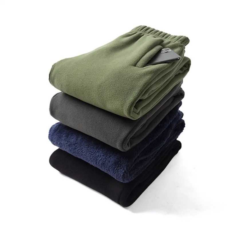 Vintage Thick Winter Casual Fleece Pants Men Wide leg Baggy Warm Sweatpants Male Drawing Jogger Pants Falls TrousersXJ250904