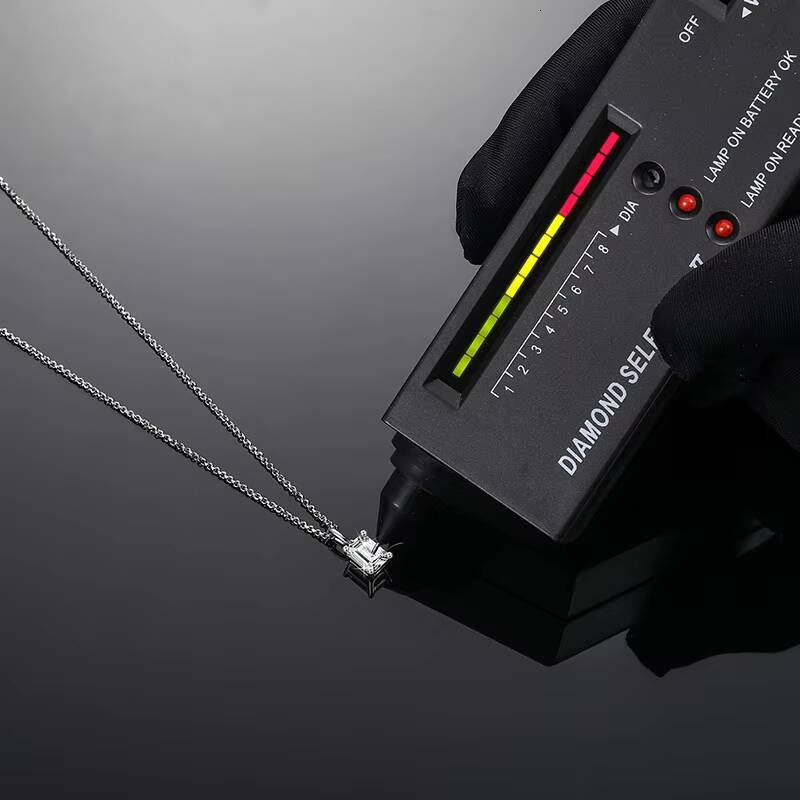 New Fashion Women Jewelry 1ct Emerald Cut VVS Moissanite Diamond Pendant Collares Para Mujer 925 Sterling Silver Necklace