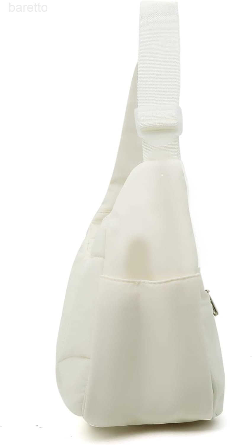 Puffer Crescent Shoulder Bag for Women Nylon Crescent Bag Trendy Crescent Sling Bag Small Tote Bags M250903