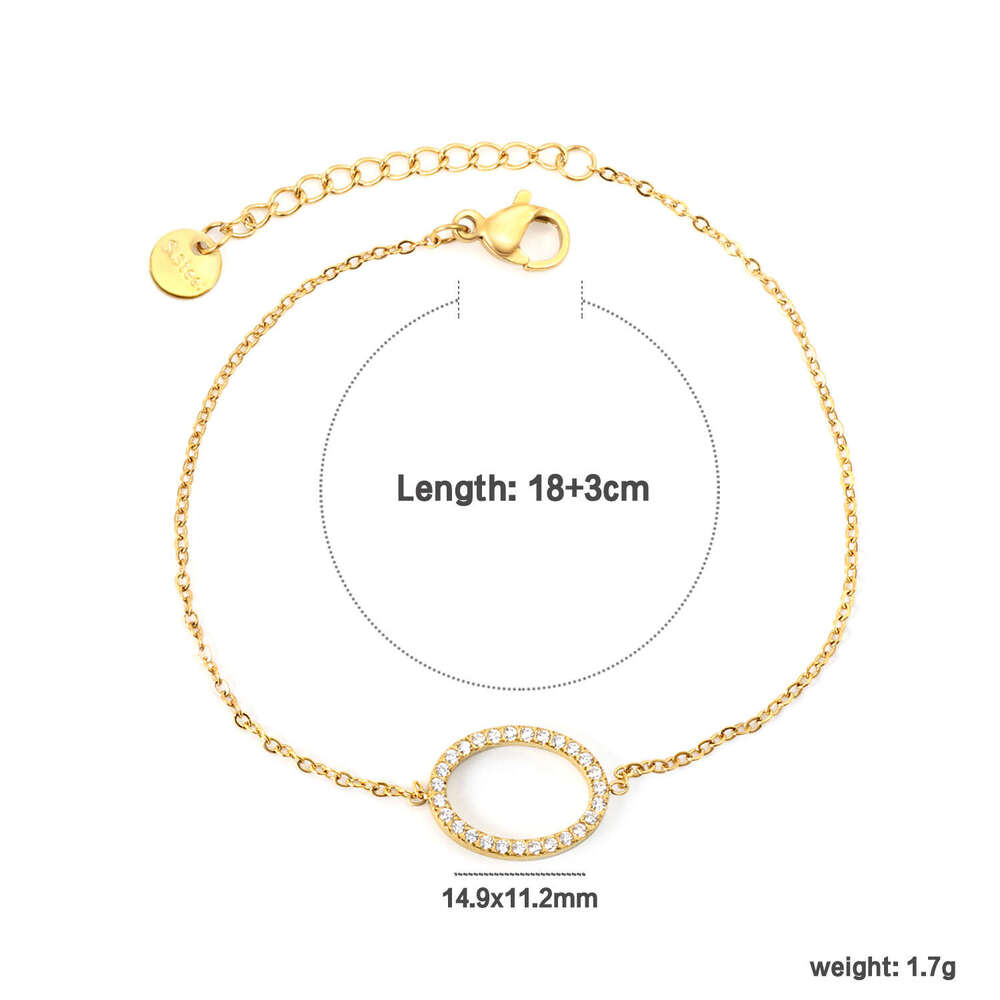 Stainless Steel Zircon Cross Light High-end Versatile Chain Bracelet for Women Niche Jewelry