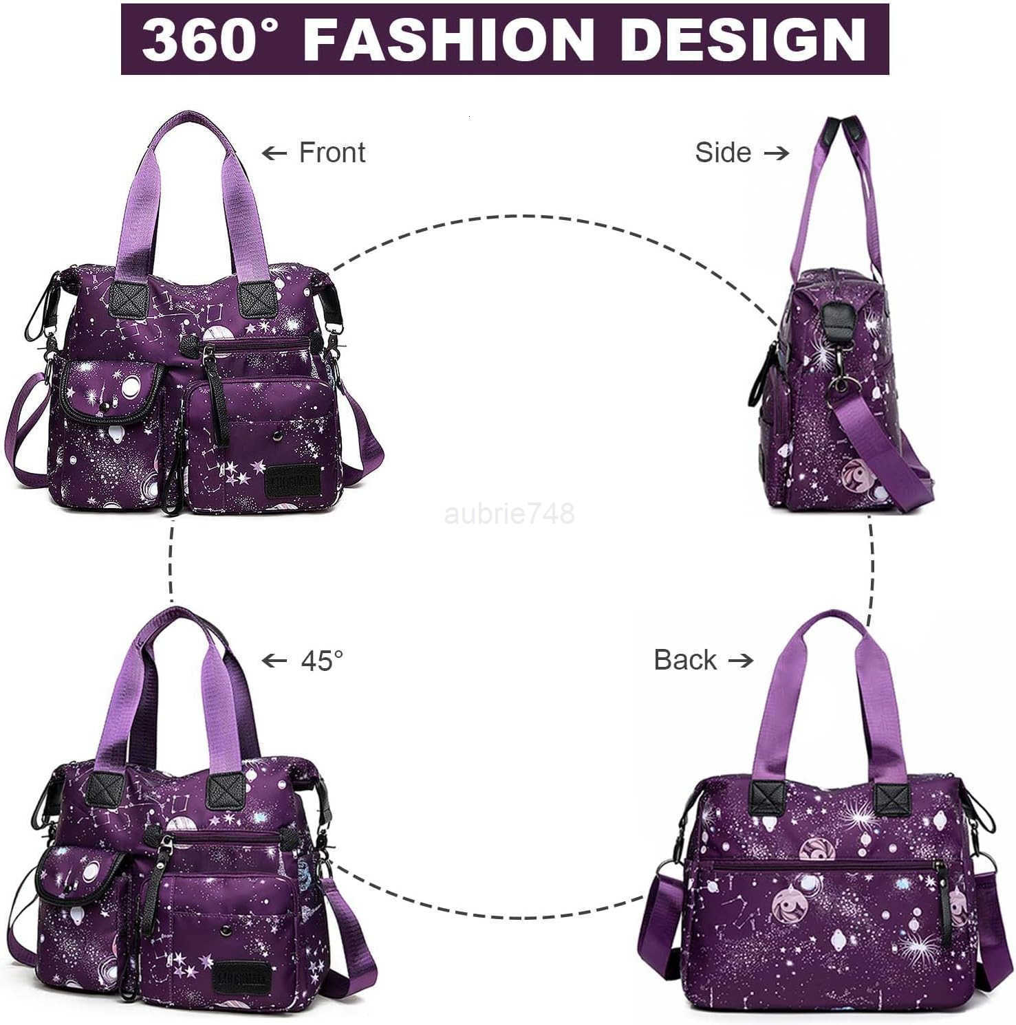 Tote Bag for WomenMulti Pockets Shoulder HandbagNurse Bag for WorkLarge Cross body PurseFashion Nylon Top Handle Satchel M250904