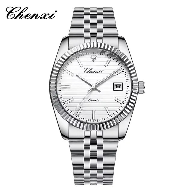 CHENXI 004D Mens Quartz Watches Stainless Steel Watch Waterproof Luminous Date Wristwatch Casual for Male Clock 250828