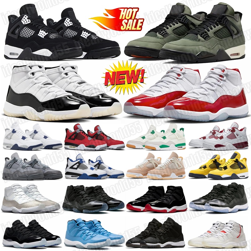 Basketball Shoes 4 11 Black Cats Cool Grey 4s 11s Leather rubber Mens Womens sneakers Breathable white Cement Fear White Thunder Bred mens outdoor sports shoe