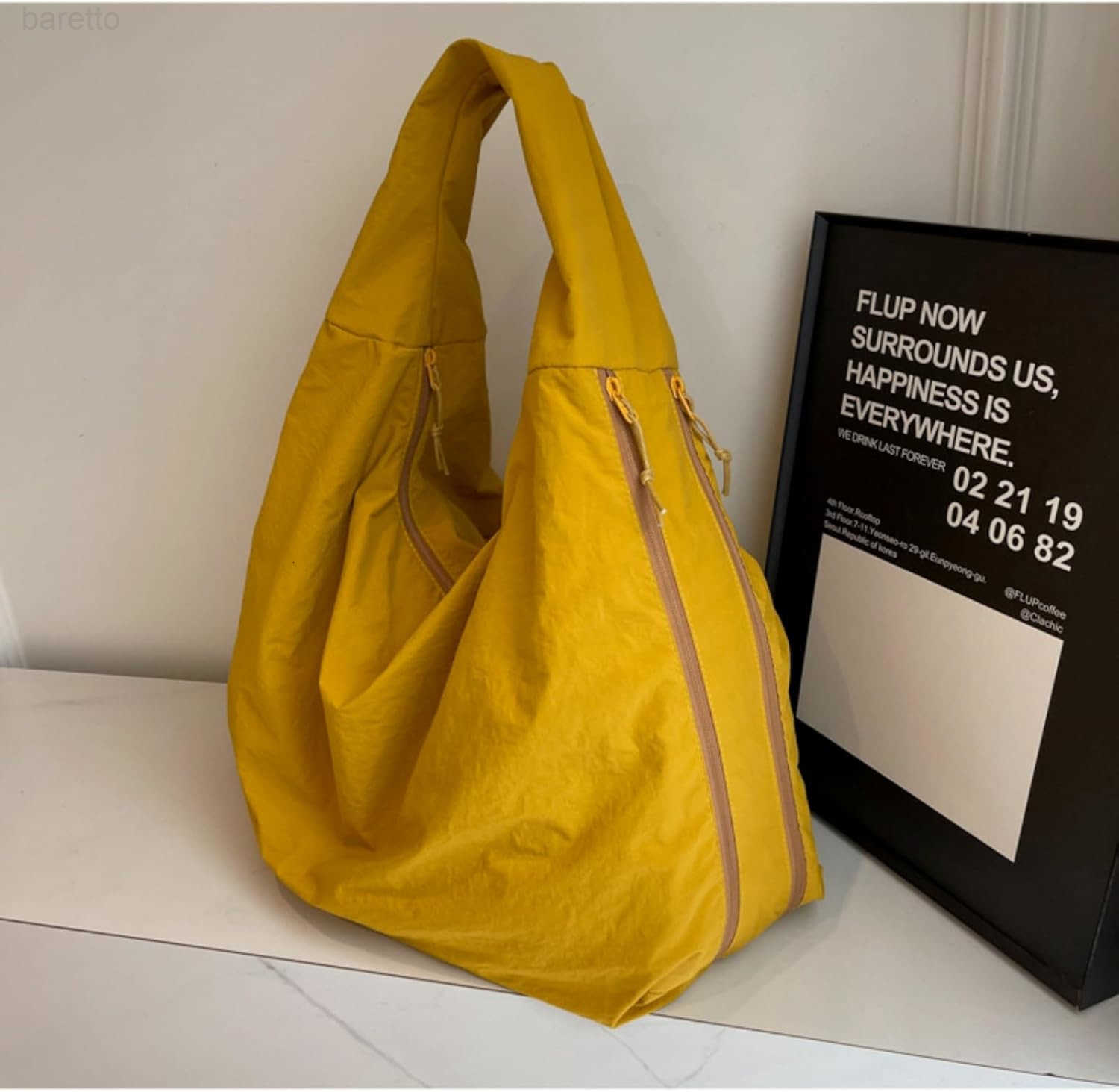 Tote Bag 2025 Nylon Solid Pleated Handbag Men Women Large Shoulder Travel Gym Casual Commute Weekend Vacation M250903