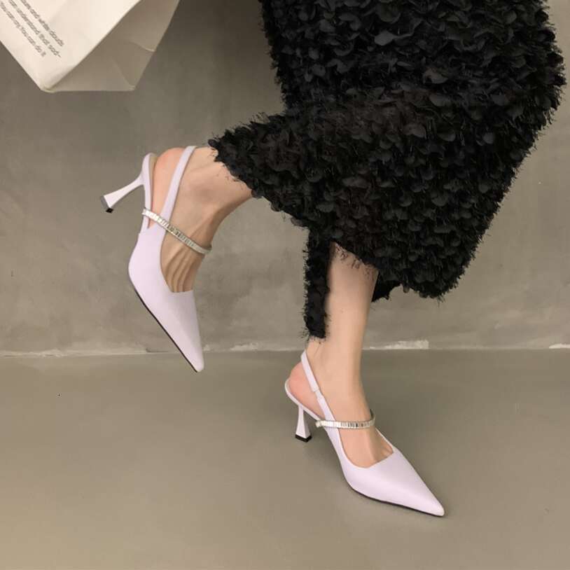 Stunning Sandals to Match Dress Black High Heels Evening Style Designer Shoe Rhinestone Women's 2025 Spring French Mary Jane Single Shoes