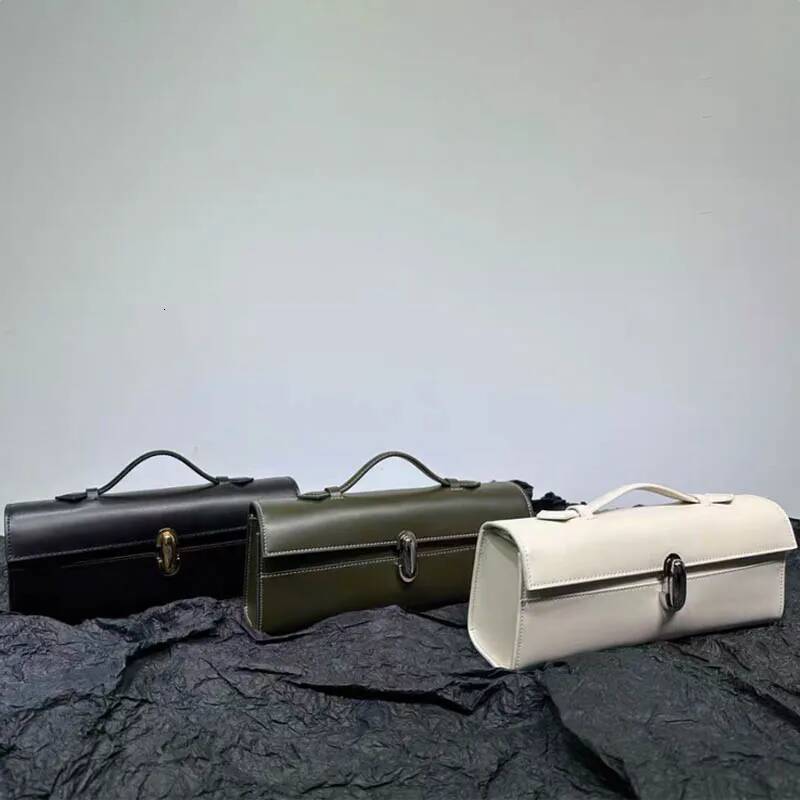 SAVETTE Brand Genuine Leather Small Square Bag Rectangular Baguette Tote Women's Simple Handbag