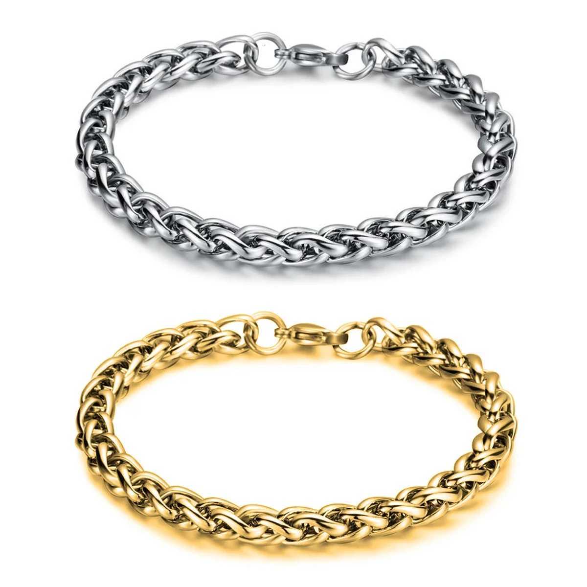 1921cm Classic Cuban Bracelet for Men Jewelry Stainless Steel Silver Link Chain Bracelets Hand Jewelry Anklet Gift Y250904