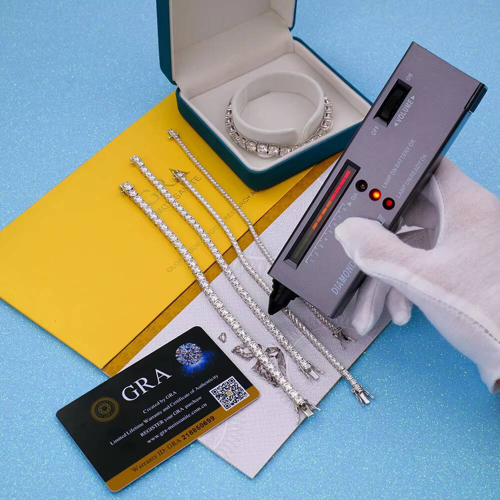 Wholesale 925 Sterling Silver Moissanite Tennis Chain Bracelet 2mm6mm Fashion for Women and Men Daily Wear