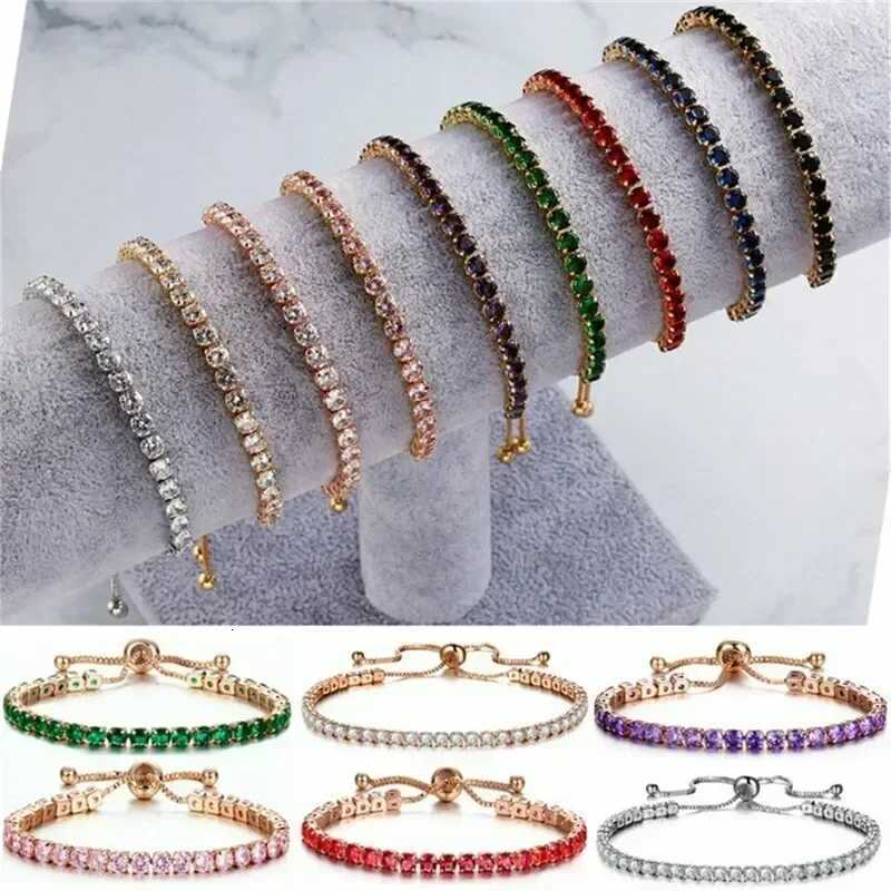 New Shiny Crystal Pushpull Bracelet Light Luxury Microinlaid Zircon Bracelet Women Simple Adjustable Bangles Jewelry GiftsXJ250904
