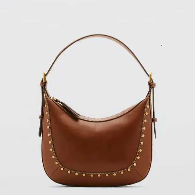 Womens Small Studded Shoulder Bag Fashionable Top Handle HalfMoon HandBag Design for Everyday Style Punk Inspired Z250903