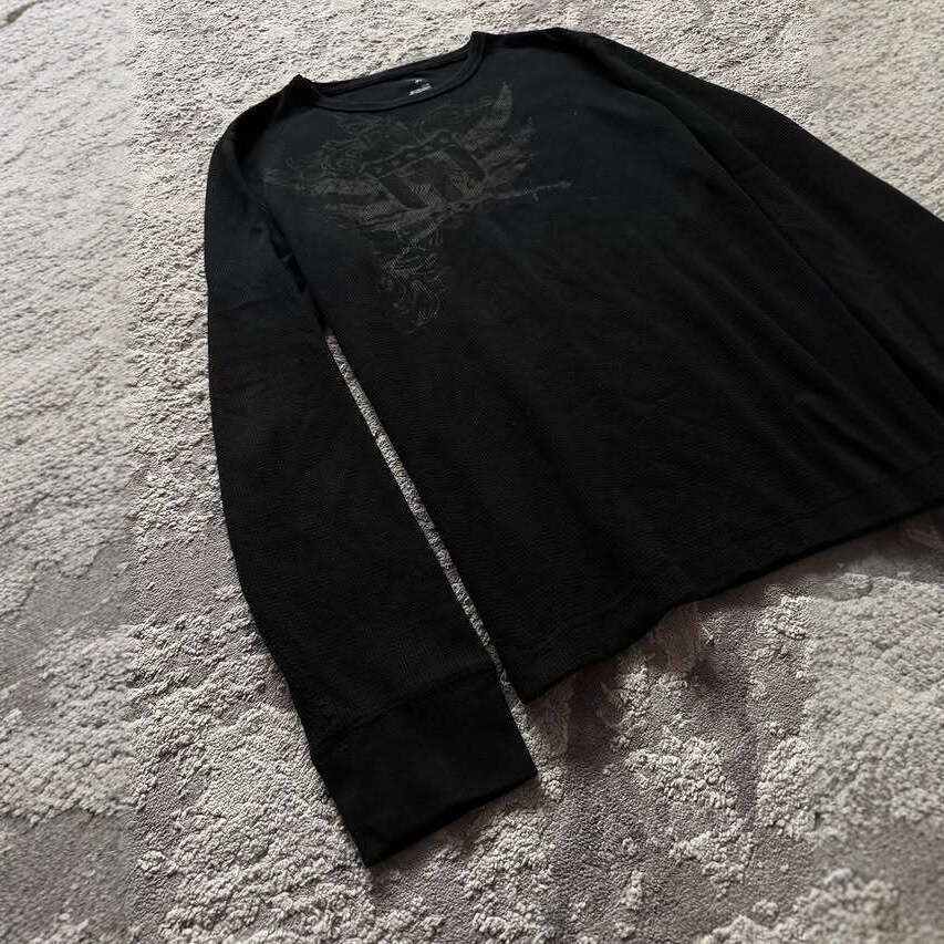 American Style Long Sleeve T-Shirt Dark Y2K Print Top High Street Gothic Trend Unisex