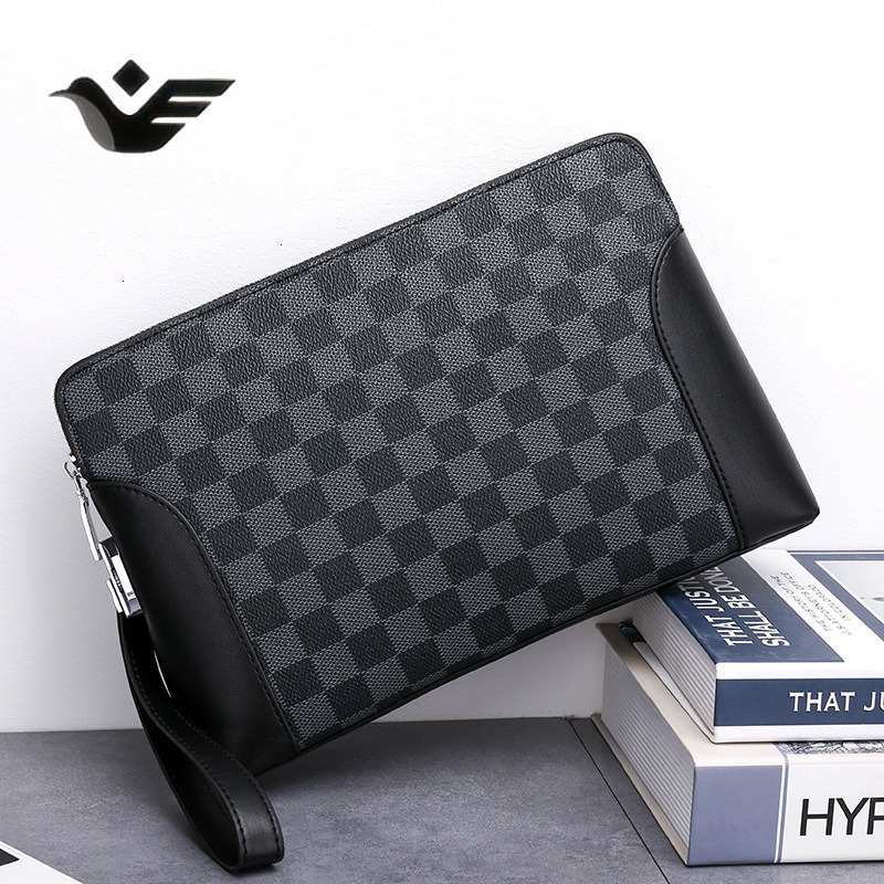 Feiyan Free Shipping New Designer Bag Luxury Shopping Bag New Men's Clutch Bag Password Lock Clutch Bag Plaid Casual Fashion Clutch Bag
