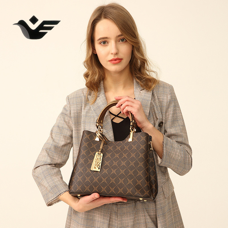 Feiyan Free Shipping New Designer Bag Luxury Shopping Bag Tote Bag For Women Printed Old Flower Ladies Shoulder Handbag Bag Old Flower Donkey Home Sam