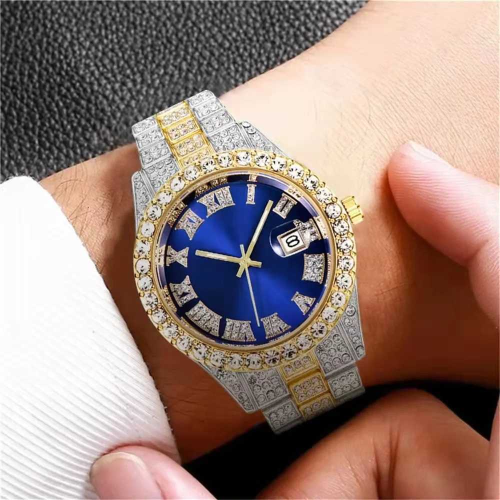 High quality luxury fashion highend Mantianxing diamond steel belt Mens quartz watch Boy business sports clock retro X250904