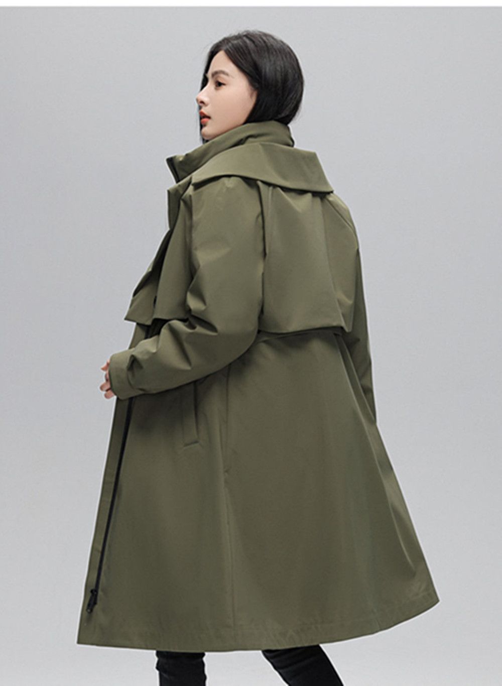 New Fashion Boutique Down Jacket Women Back Waist Hooded Down Jacket Women Medium Long Winter-liu