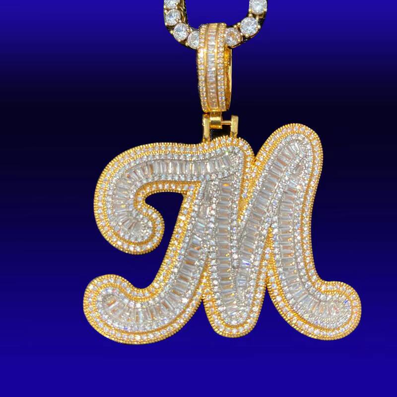 High Quality Single Letter Pendant Brass DIY Personality Creative Gold Plated Necklace