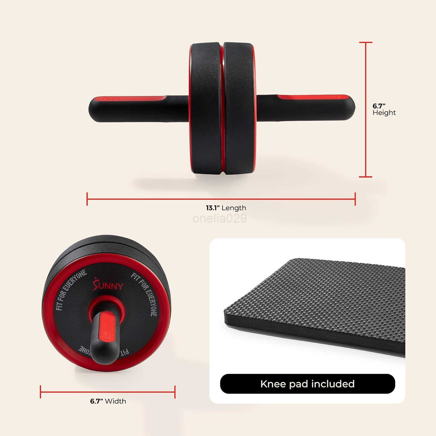 Sunny Health Fitness Waist Trainer Ab Roller with Elbow Support Training Wheels Foldable for Home Gym Abdominal Exercises Core Strength Glute Trainer 