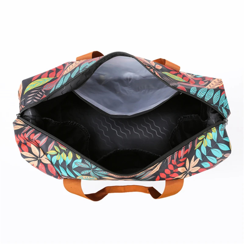 Womens Printed Fitness Travel Bag Dry Wet Separation Extensible Waterproof Sports Swim Yoga Large Capacity Handbag Luggage Bag 250903
