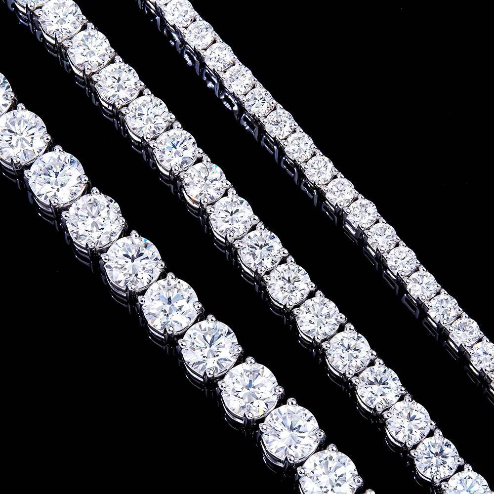 Wholesale Custom Men Women 2 3 4mm Hiphop Jewelry Iced Out Real 14k White Gold Jewelry Hpht Lab Grown Diamond Tennis Bracelet