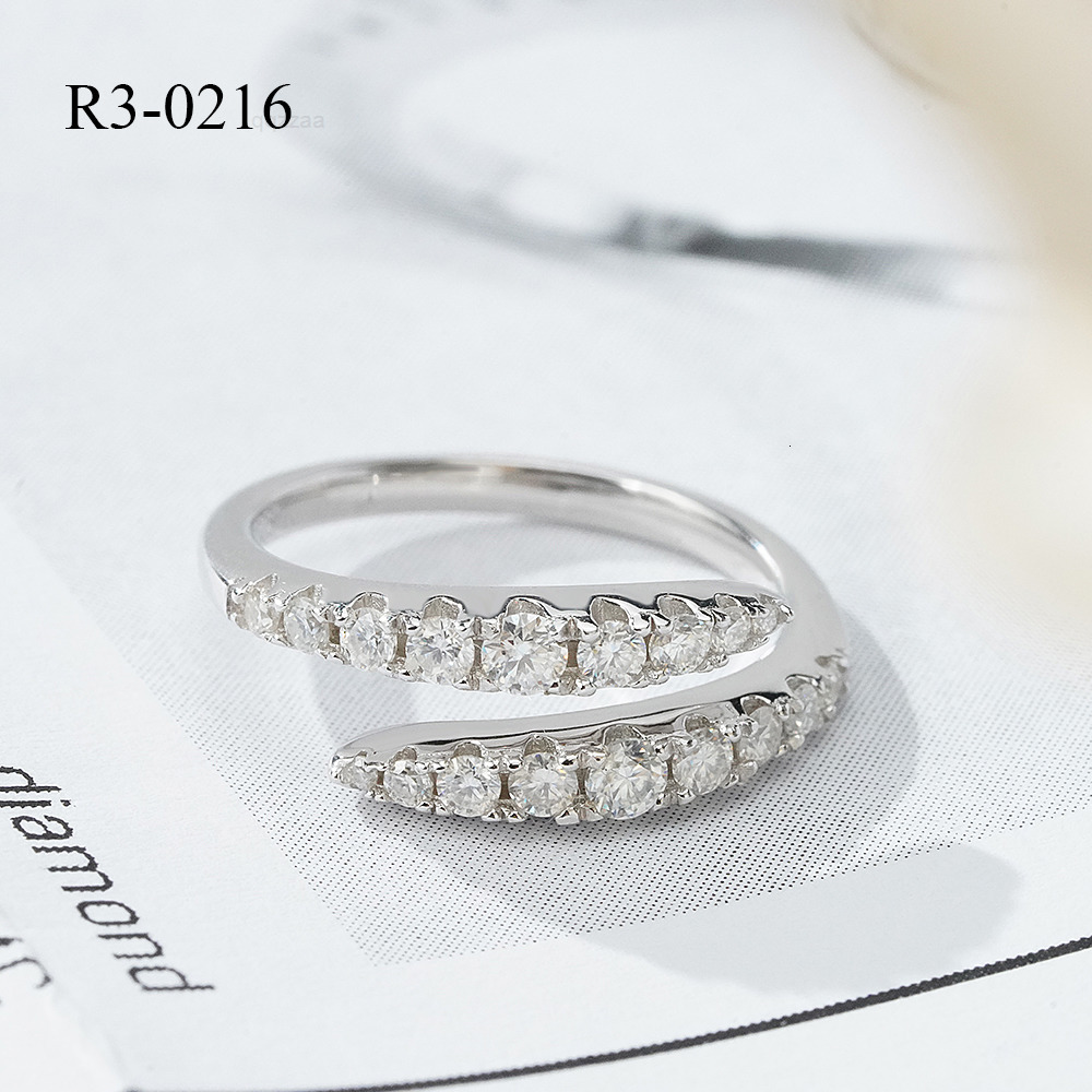 Spiral DNA Silver Promise Girls Luxury Design Mood Rings Sterling Silver Moissanite Wedding Ring