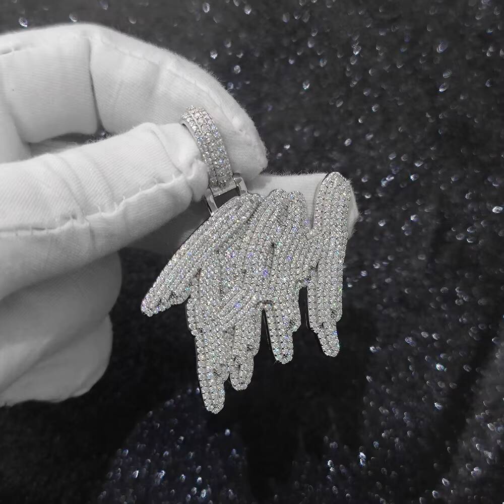 NUOYA 925 Silver Custom Letter Pendant Micro Pave VVS Moissanite Stones Iced Out Hip Hop Jewelry for Men Women
