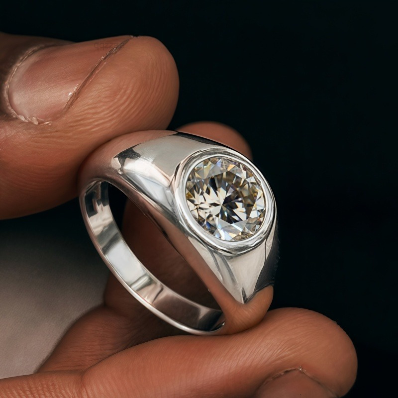 New Minimalist High Quality 925 Silver Moissanite Jewelry Wedding Promise Rings for Women and Men