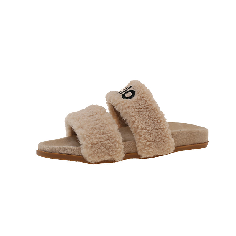 Hot new free shipping designer womens flat beige grey black green brown New winter versatile and fashionable warm slippers for outdoor wear