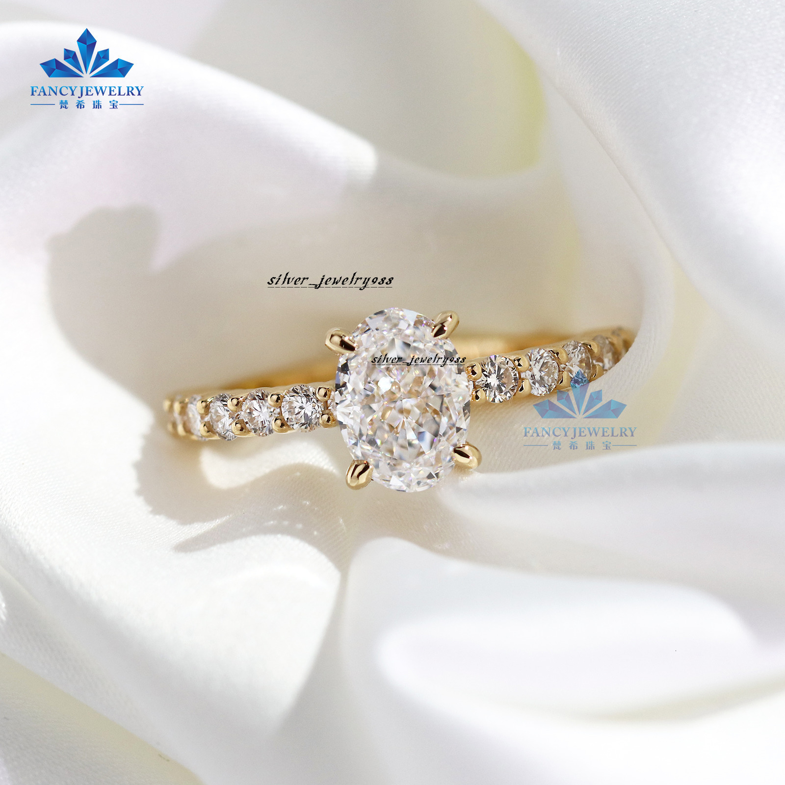 Gia Igi Certified Cvd HPHT Vvs Lab Grown Created Diamond 14k 18k Solid Gold Rings Engagement Ring Jewelry for Women Halo Pave