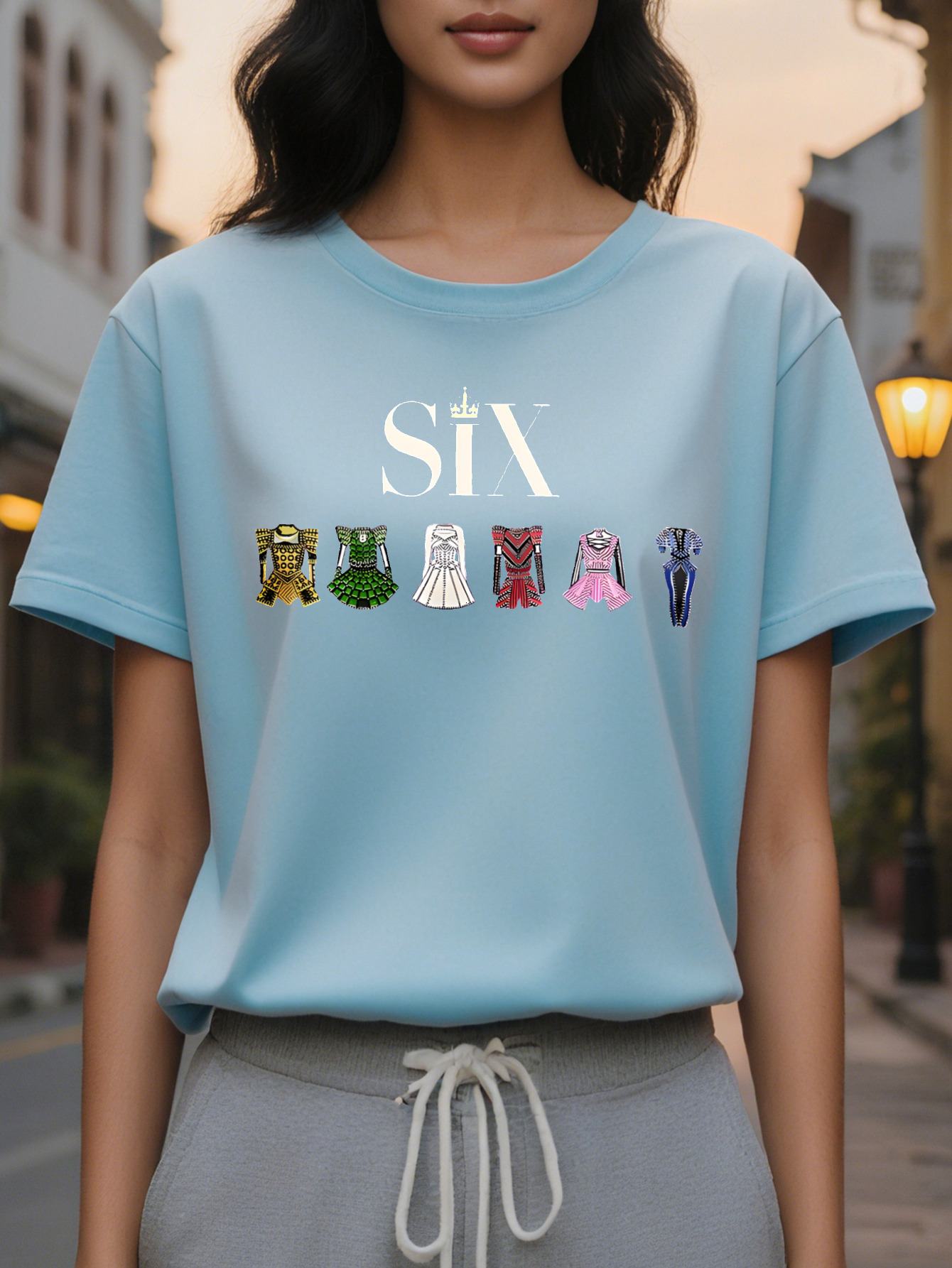 Large XL Bright Orange The S Vintage Armor Graphic Print T Shirt Casual Short Sleeve Crew Neck Top With Six Costumes Design Plus Size